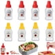 thumbnail image 1 of 8pcs, Mini Ketchup Bottles, Condiment Squeeze Bottle, Plastic Portable Containers Bottle For Adults Office Lunchbox Picnic, Squeeze Bottles For Oil Soy Sauce Honey Salad Dressing, 25ml/0.87oz, 1 of 4