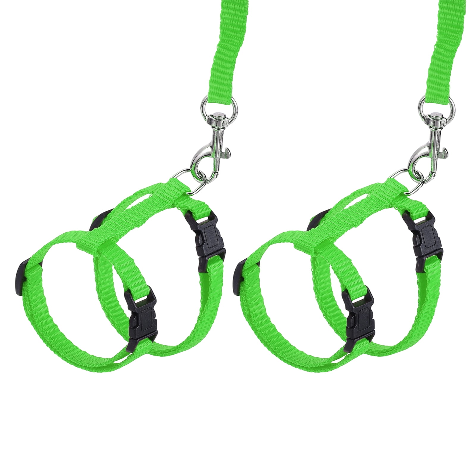 Uxcell 2Pcs Arnés y Correa para Conejo a Prueba de Escape Arnés para Animales Pequeños Correa Suave con Hebilla Ajustable Verde Hierba para Paseo de Cachorros