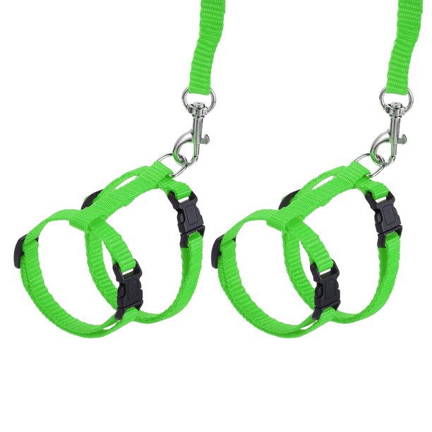 Uxcell 2Pcs Arnés y Correa para Conejo a Prueba de Escape Arnés para Animales Pequeños Correa Suave con Hebilla Ajustable Verde Hierba para Paseo de Cachorros