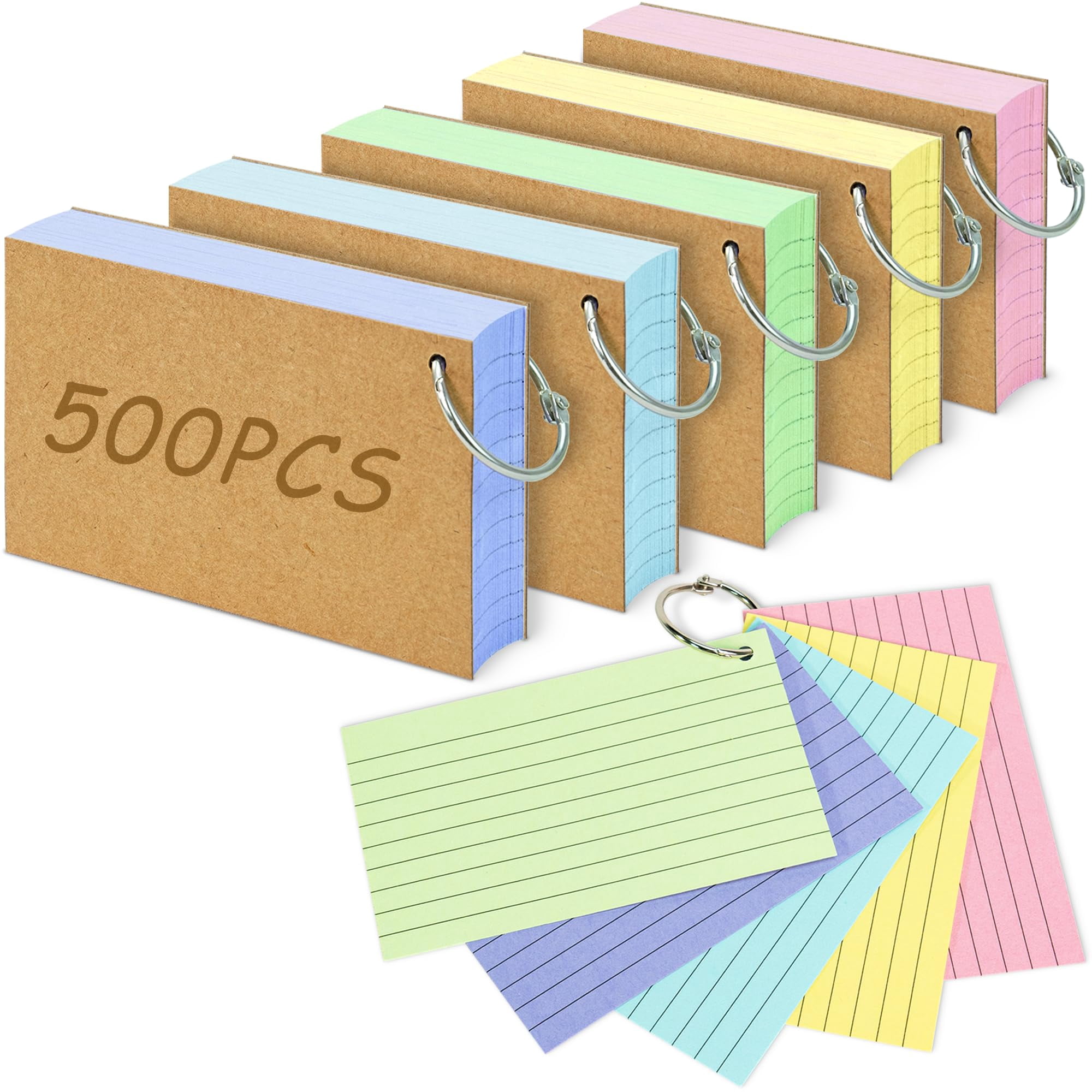 Tarjetas De Índice Ansteep 500 Piezas 7.5 X 12.5 Cm Rayadas A Doble Cara
