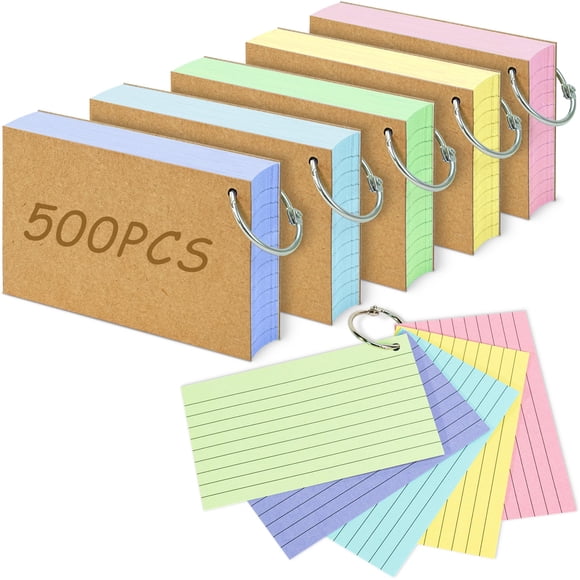 Tarjetas de índice ANSTEEP 500 piezas 7.5 x 12.5 cm rayadas a doble cara
