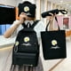 thumbnail image 2 of 4pcs/Set Preppy Style Daisy Print Backpacks Canvas School Rucksack Teenager Girls Travel Mochila Shoulder Bags Students Clutches, 2 of 3