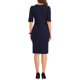 thumbnail image 3 of Vestido fruncido INSPIRE CHIC para mujer, vestido de trabajo de manga corta, moderno, M azul marino, 3 of 6