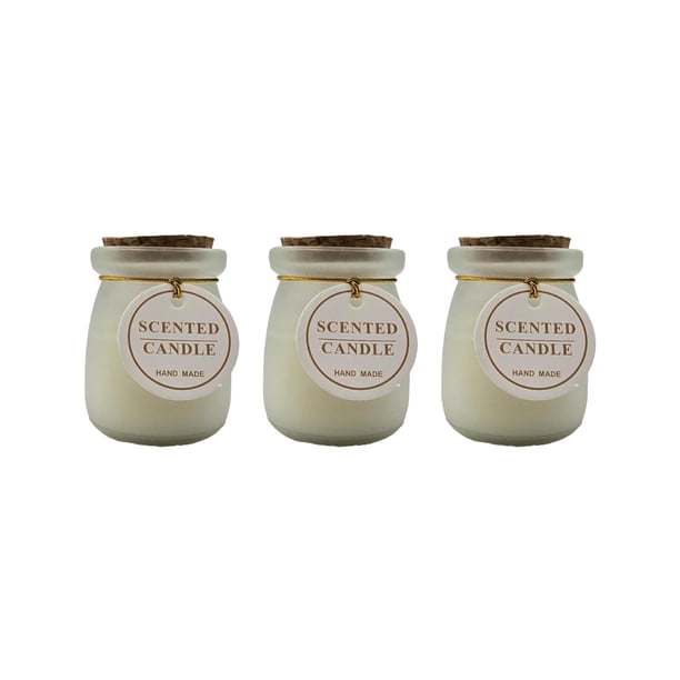 Set 3 Velas Aromatica Elegantes Neutras Fragancia Duradera blanco