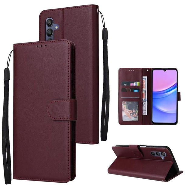Funda Cartera para Samsung Galaxy A16 con Tarjetero, Soporte y Cordón - Protección Rojo