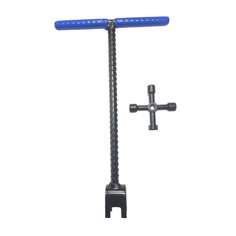 Ioensy - Llave De 4 Vías Para Medidor De Agua, Llave De Utilidad Para Grifos De Desagüe Subterráneos, Espitas De 12 Pulgadas, Color Azul