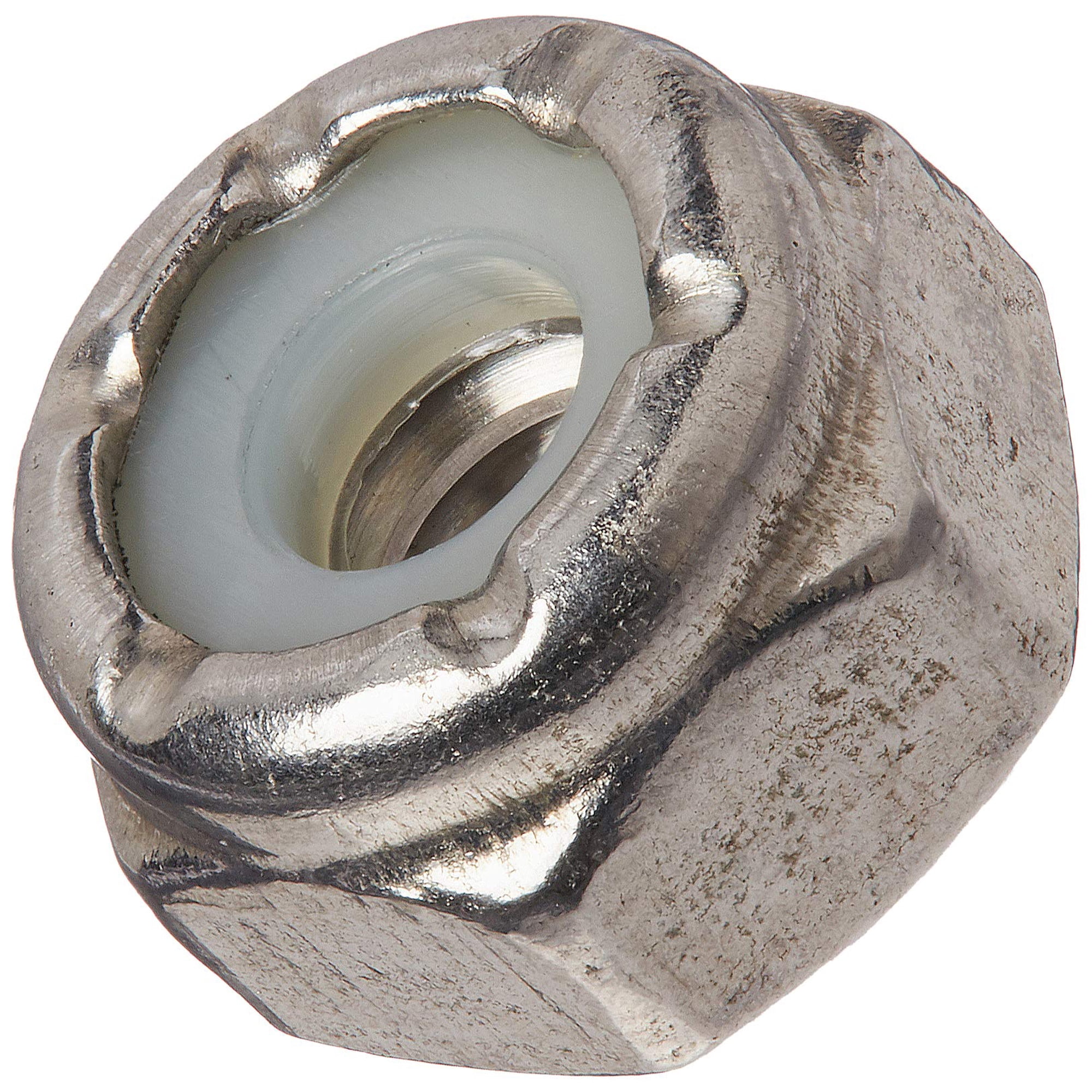 Fastenere - Tuercas De Seguridad Hexagonales Con Inserto De Nailon, Acero Inoxidable 10/24