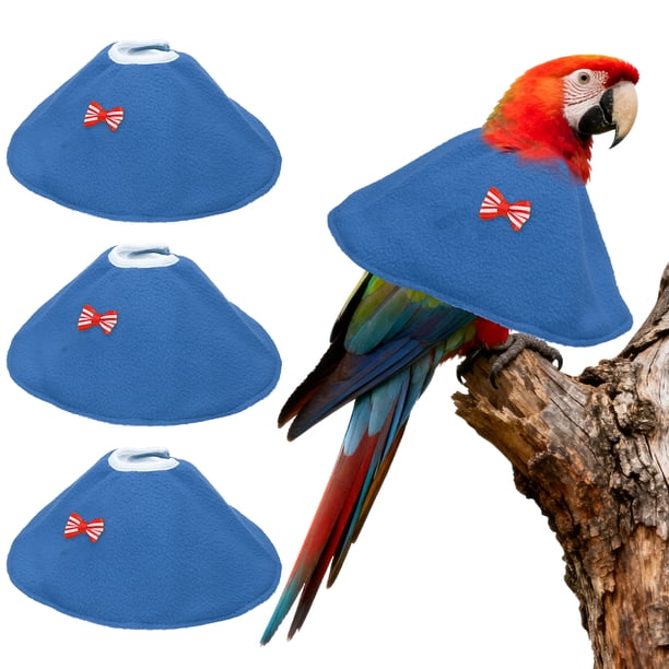 Collares para Aves Uxcell, Conos de Recuperación Protectores para Aves, Protector de Cuello Suave Ajustable Anti-Mordeduras (Azul, XL, 3 Piezas)
