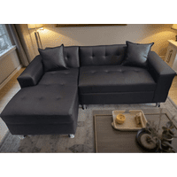 Muebles New - Seccional Milan Izquierdo Negro Ecocuero