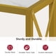 thumbnail image 4 of Mesa de entrada Tajsoon, 106 cm, 2 niveles con estantes dorados y blancos, 4 of 6