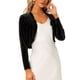 thumbnail image 1 of INSPIRE CHIC Chaquetas de Mujer de Punto de Terciopelo Abierto al Frente con Mangas Largas Chaqueta Corta S Negro, 1 of 6