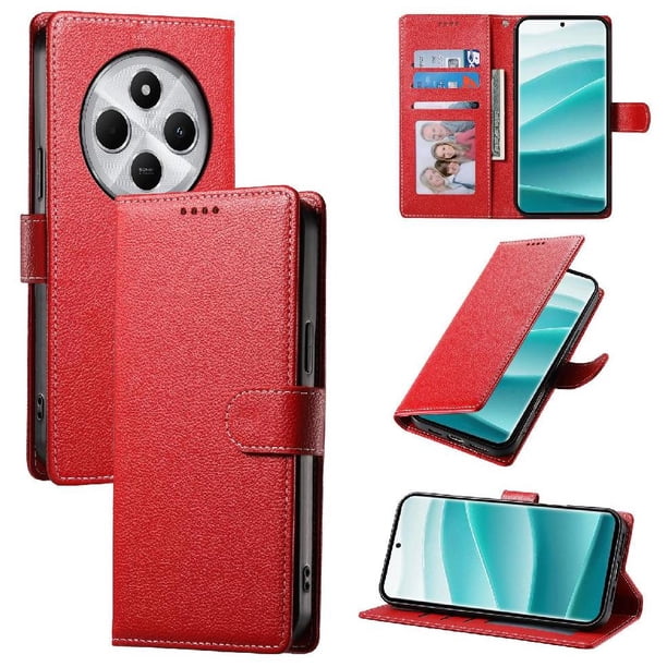 Funda para FOXDOCK Xiaomi Redmi 14C 4G– Cuero Premium, 3 ranuras para tarjetas, Protección contra impactos