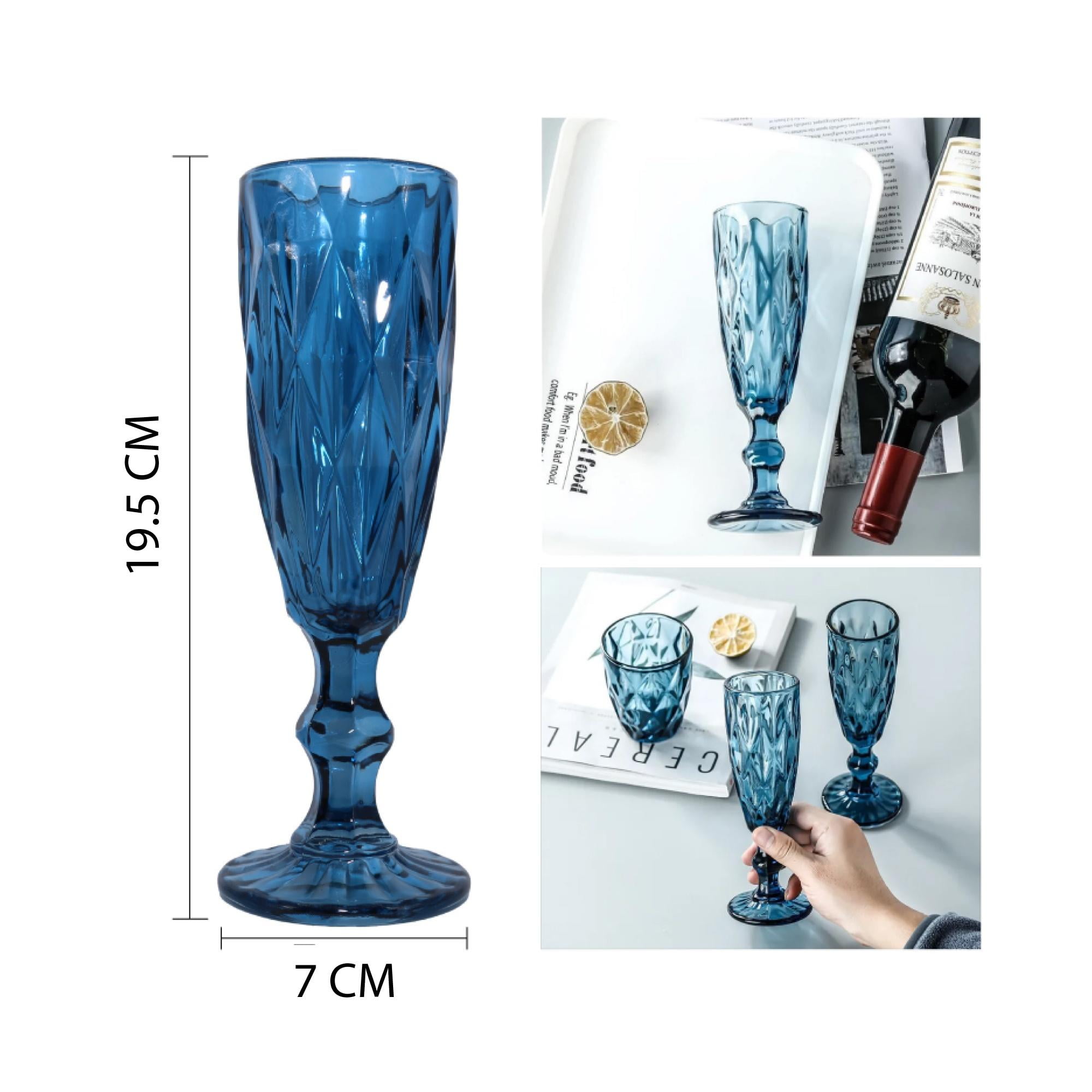 Xianzhu - Copa Tallada Para Aperitivo 160ml - Azul