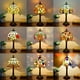 thumbnail image 2 of 1pc 8 Inch Stained Glass Table Lamp, Handmade Living Room, Dining Room, Bedroom, Warm Bedside Lamp, Bar, Retro European, Rustic Style, Mediterranean Simple European A Variety Of Choices Creative Gifts, 2 of 3