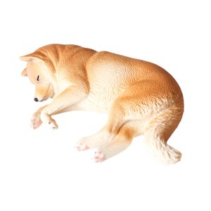 Magideal - Escultura De Perro Realista, Juguete De Animales Realista, Figura De Acción Coleccionable, Mini Escultura De Perro, Modelo De Perro Mascota Para Niños Amarillo