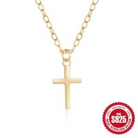 Collar Heshpaws S925 Sterling Silver Cross Plateado