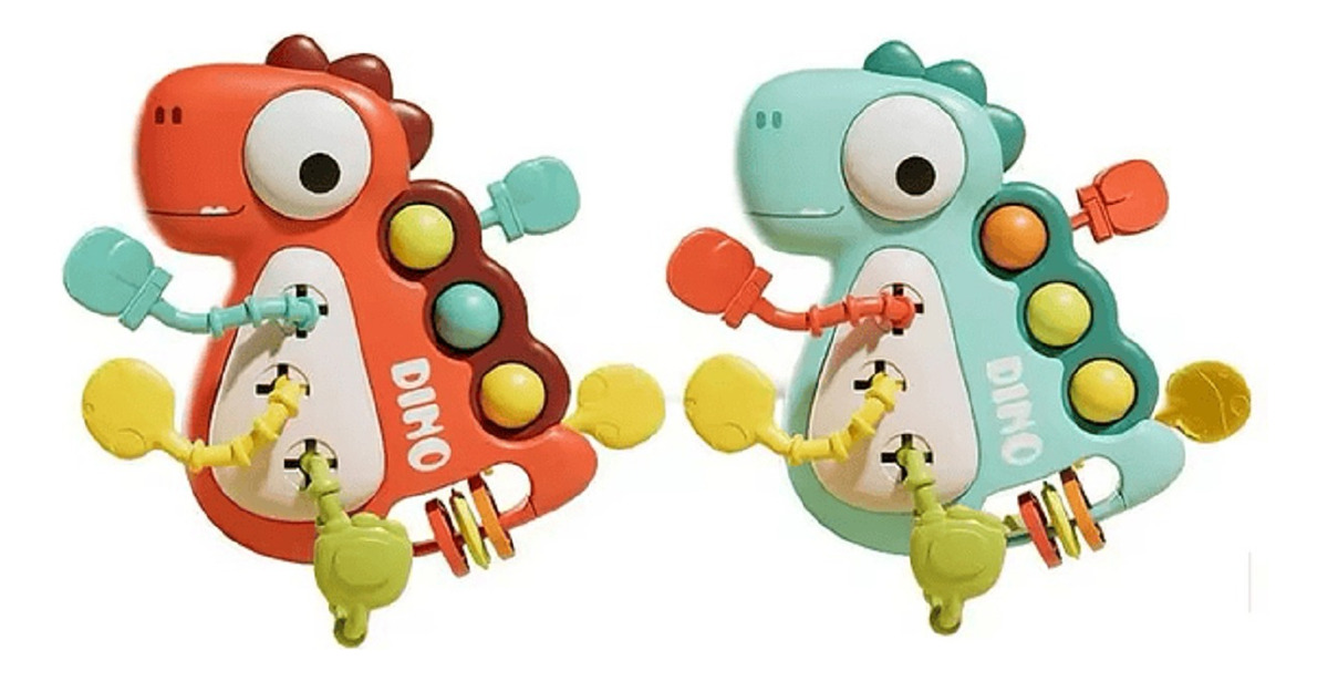 Genérico - Set 2 Mordedor Forma Dinosaurio Denticion Sensorial Bebe Lau