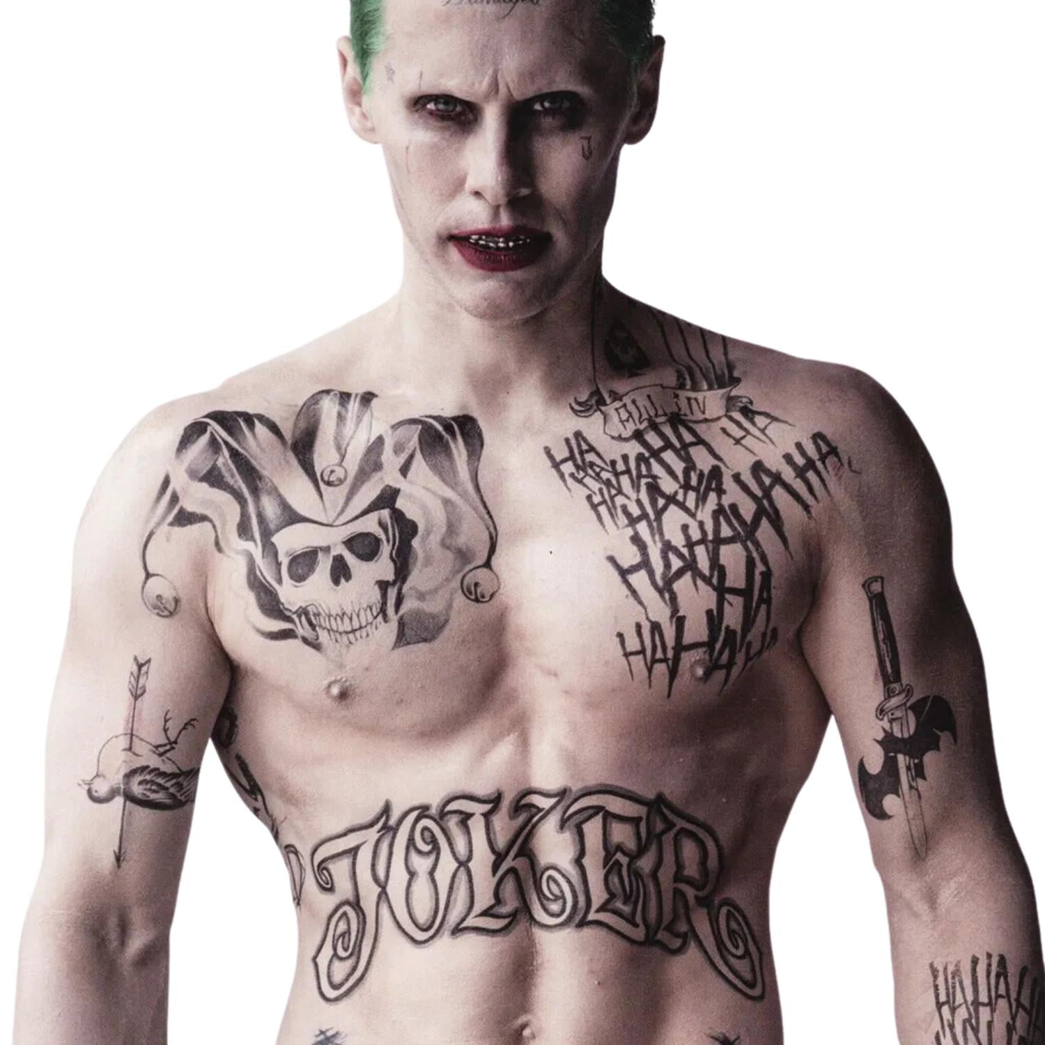 Genérica - Tatuaje Temporal Cosplay Joker - Guasón - Versión 2 Multicolor