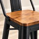 thumbnail image 4 of Pack 4 Taburetes Tolix Asiento De Madera 64cm - Negro, 4 of 7