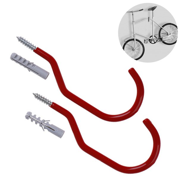 1 par de ganchos para bicicleta, se adapta a todo tipo de bicicletas, apertura amplia, fácil de poner y quitar: ganchos/perchas perfectos para el techo del garaje y la pared, almacenamiento y colgado
