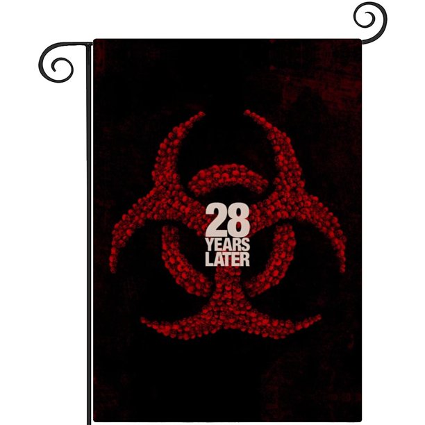 28 Años Después-bandera de jardín temática. Regalo perfecto para fans, amigos y familiares, ideal para actividades al aire libre y decoración de fiestas.28CM*45CM