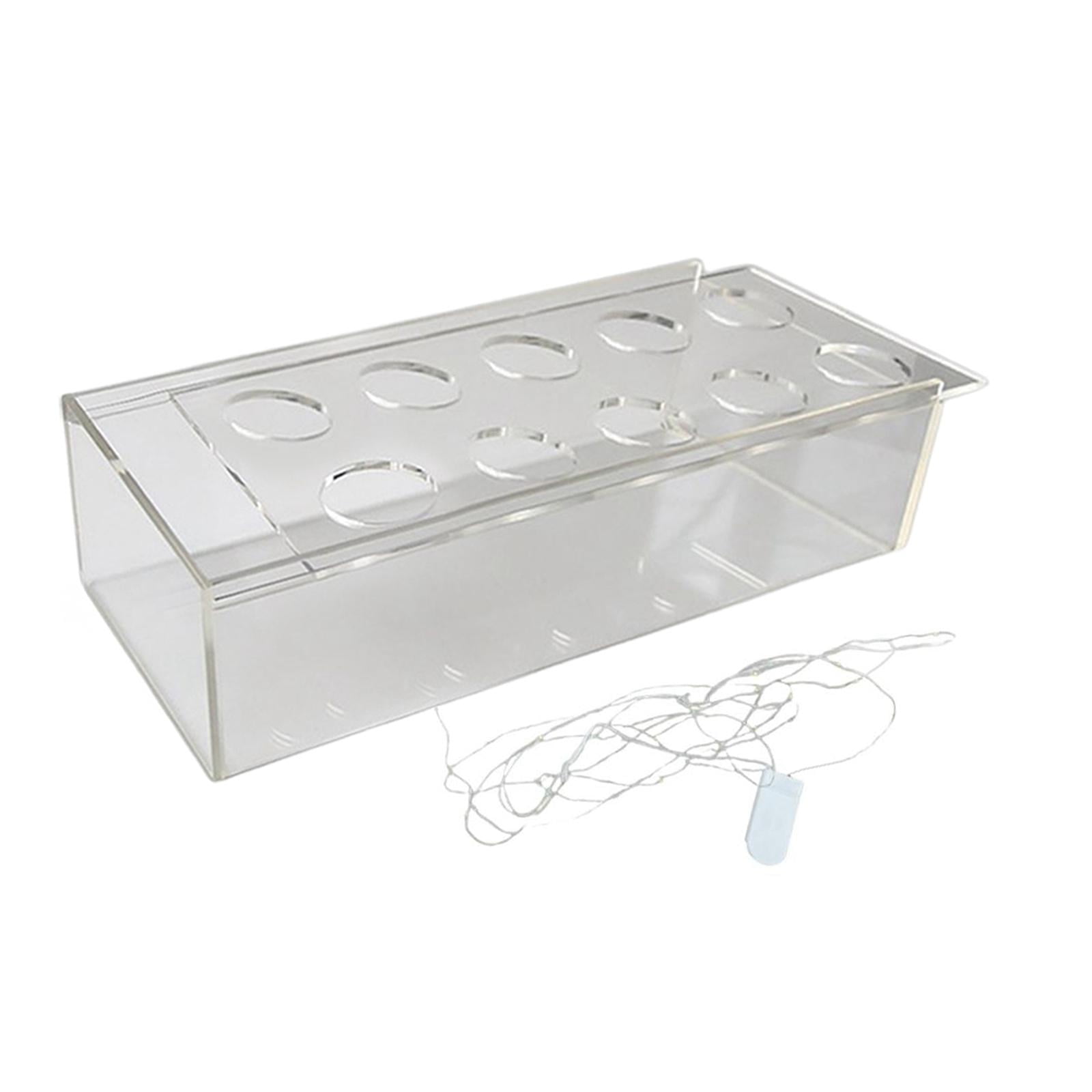 Magideal - Jarrón De Acrílico Transparente Para Flores, Contenedor Para Flores, Maceta Rectangular Larga, Jarrón De Arte Moderno Para Sala De Estar, Dormitorio, Decoración De Fiestas 25cmx10cmx6.5cm