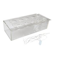 Magideal - Jarrón De Acrílico Transparente Para Flores, Contenedor Para Flores, Maceta Rectangular Larga, Jarrón De Arte Moderno Para Sala De Estar, Dormitorio, Decoración De Fiestas 25Cmx10Cmx6.5Cm