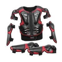 Ioensy - Traje De Protección De Motocicleta Para Niños, Protector De Espalda Y Columna Vertebral Para Esquiar, Montar En Rojo