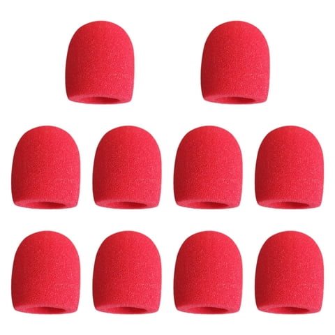 Magideal - Cubierta De Micrófono De 10 Piezas Cubierta De Micrófono De Espuma De Protección De Reemplazo Espesado Resistente Para El Parabrisas Para Discursos , Rojo