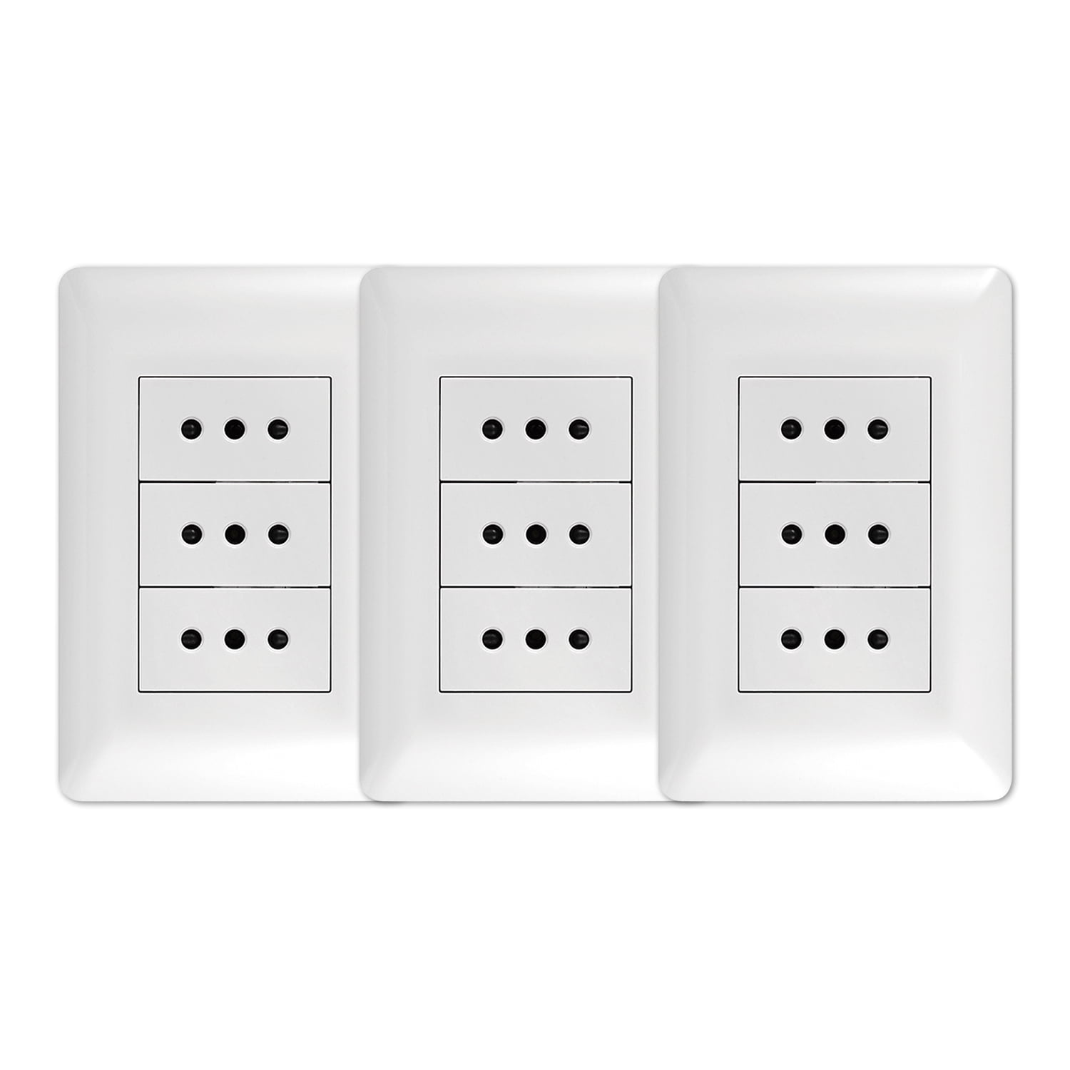 Genérico - Pack 3 Tomacorriente Triple 10a 250v Blanco