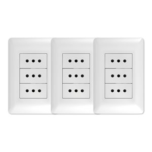 Genérico - Pack 3 Tomacorriente Triple 10A 250V Blanco