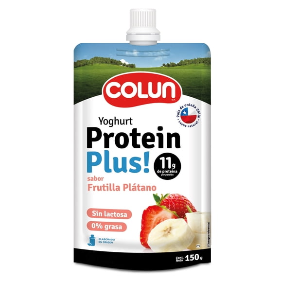 Yoghurt Protein Plus Sabor Frutilla Plátano Doypack, 150 gr