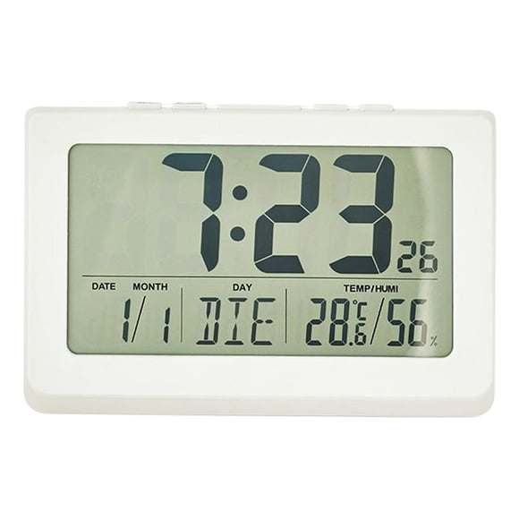 Reloj Digital Hora Semana Fecha Moda Para Decoración De Sala De Estar Blanco