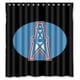 thumbnail image 1 of Cortina de ducha de los Houston Oilers, juego de cortina de baño con ganchos, tamaño 66 x 72 pulgadas, 1 of 3