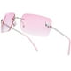 thumbnail image 1 of Gafas de sol knliwkm rectangulares sin montura Y2k con lente tintada rosa, 1 of 2
