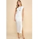 thumbnail image 1 of Vestido Largo de Canalé con Cuello Redondo, Mangas Cortas y Forro, 1 of 4