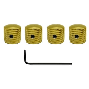 Genérico - 4 Perillas De Domo De Control De Velocidad De Volumen De Tono De Metal Para Guitarra Eléctrica Bajo Dorado