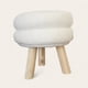 thumbnail image 1 of Pouf Blanco base Madera piel sintetica 35x35x35 cm, 1 of 3