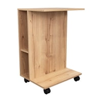 Fm Furniture - Escritorio Movil Con Ruedas 73X50,2X40,2 Cm Café Claro