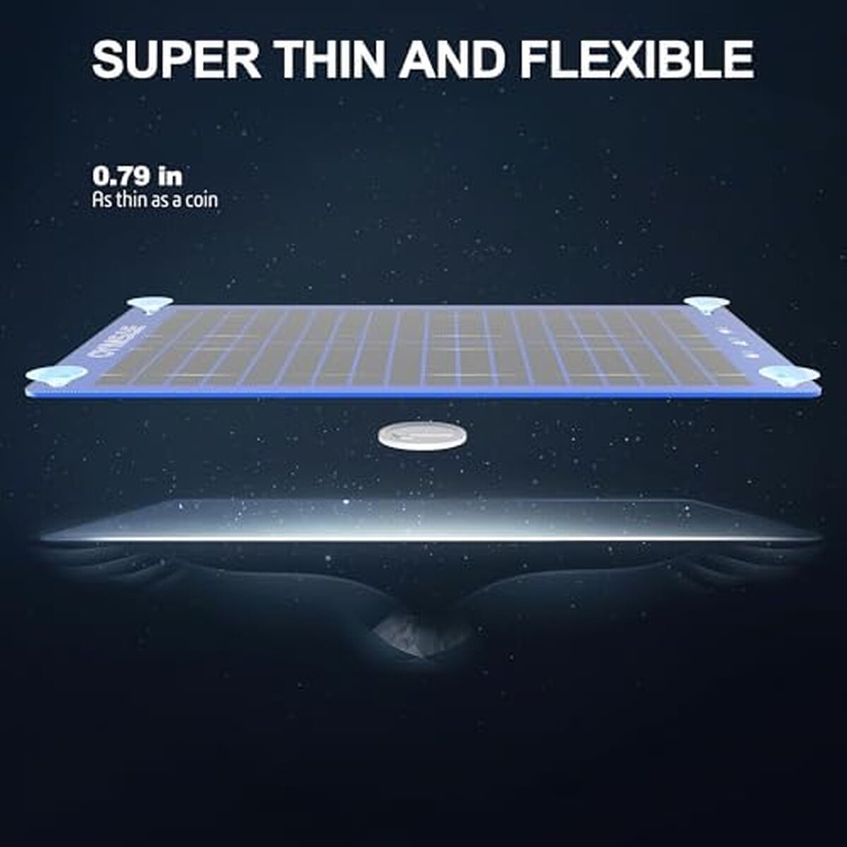 Oymsae - Cargador Solar 12w 12v Portátil Alta Eficiencia Auto