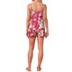 thumbnail image 3 of Conjunto de salón de satén sin mangas para mujer INSPIRE CHIC Camiseta de tirantes Ropa de dormir Pijamas L Flores rojas y blancas, 3 of 6