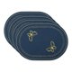 thumbnail image 1 of REGALWOVEN Manteles Ovalados Rústicos Juego de 4 Manteles de Algodón y Lino para Decoración de Mesa de Comedor Lavables Mantel de Mesa de Cocina Limpieza con Paño Azul Marino 45x32cm, 1 of 6