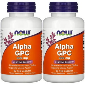 Suplemento Now Foods Alpha Gpc 300 Mg 60 Cápsulas Vegetarianas X2