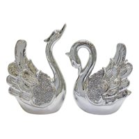 Genérico - Set 2 Estatua Decorativa Cisne Adorno Figura Moderna Jhn