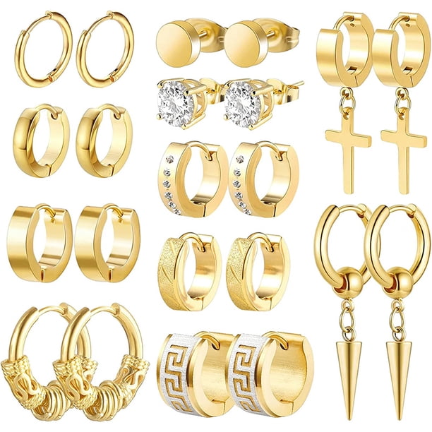11 Pairs of Stylish Stainless Steel Hoop Earrings - Perfect for Parties & Birthdays!