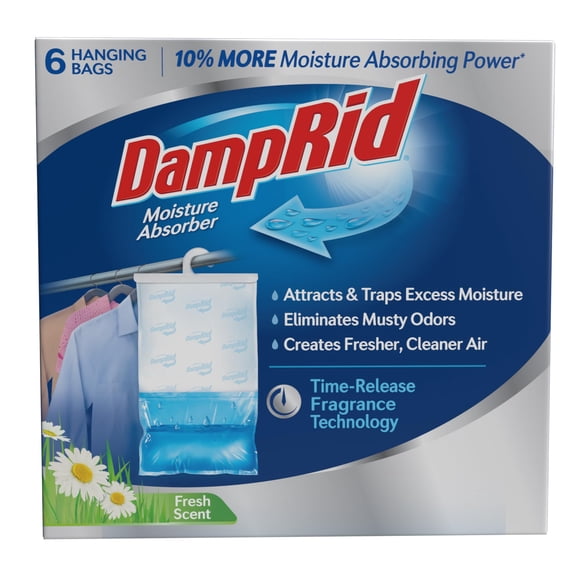 Absorbedor de humedad DampRid Fresh Scent Hanging, 450 ml, paquete de 6