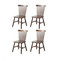 Habita2 Chile - Pack 4 Sillas Windsor Madera Maciza De Alta Calidad Estructura Fuerte Barnizado Semi Matte - Walnut