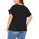 thumbnail image 3 of Agnes Orinda Blusas de Verano para Mujer Tallas Grandes con Volantes de Manga Corta Cuello Redondo Blusas Sólidas Camisas Casuales 1X Negro, 3 of 5