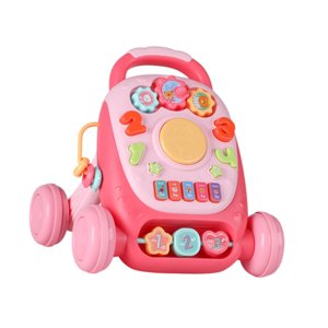 Magideal - Juguete De Empuje Para Bebé, Centro De Actividades Para Desarrollar Habilidades Motoras, Regalo De Cumpleaños, Juguete Musical Interactivo Con Sonido Rosa