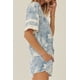 thumbnail image 2 of Saronite Camisa de Manga Corta con Estampado Tie-dye y Estampado de Estrellas, Azul (para Mujer), 2 of 4